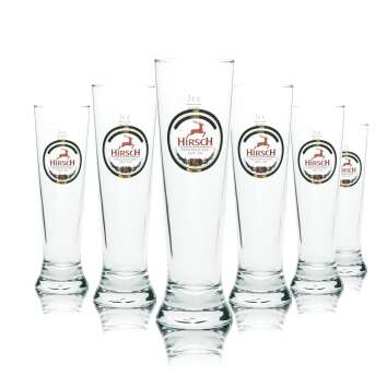 6x Hirsch Bräu beer glass 0,3l goblet Rastal tulip...