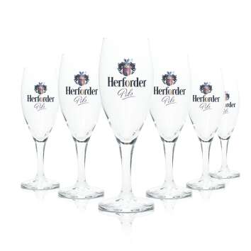 6x Herforder Pils Beer Glass 0,2l Goblet Imperial Sahm...