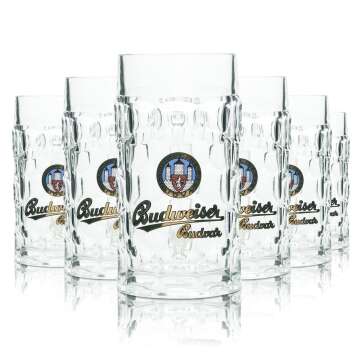 6x Budweiser Budvar beer glass 0.3l mug Seidel Rastal...