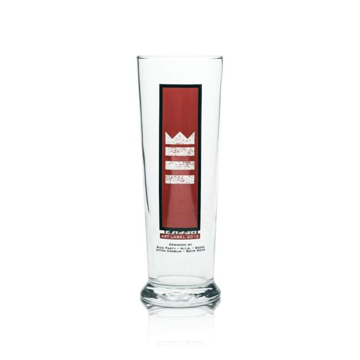 Becks beer glass 0.3l goblet Art Label 2021 Edition collector glasses red Beer Bar