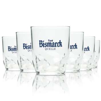 6x Bismarck spring water glass 0.1l tumbler relief...