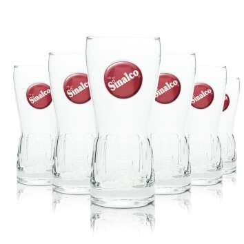 6x Sinalco Glass 0,4l Tumbler Relief Amsterdam Glasses...