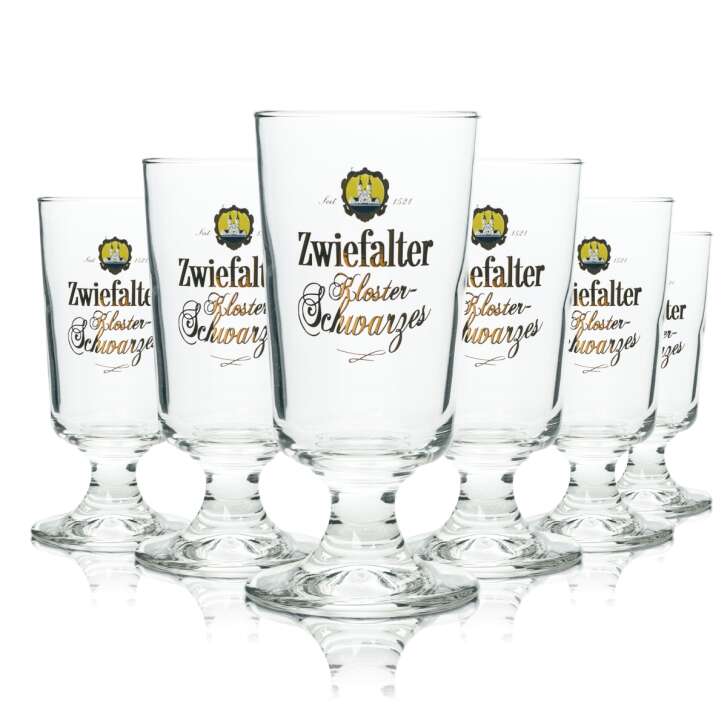 6x Zwiefalter beer glass 0.2l goblet Kloster Schwarzes Rastal Tulpe Pils glasses