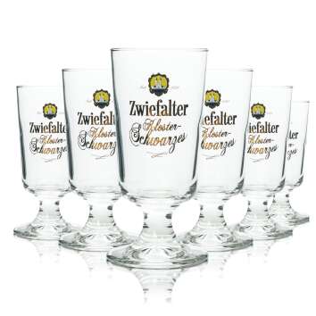 6x Zwiefalter beer glass 0.2l goblet Kloster Schwarzes...