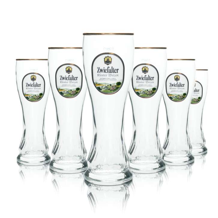 6x Zwiefalter beer glass 0,3l wheat beer Eibsee Sahm wheat glasses yeast brewery