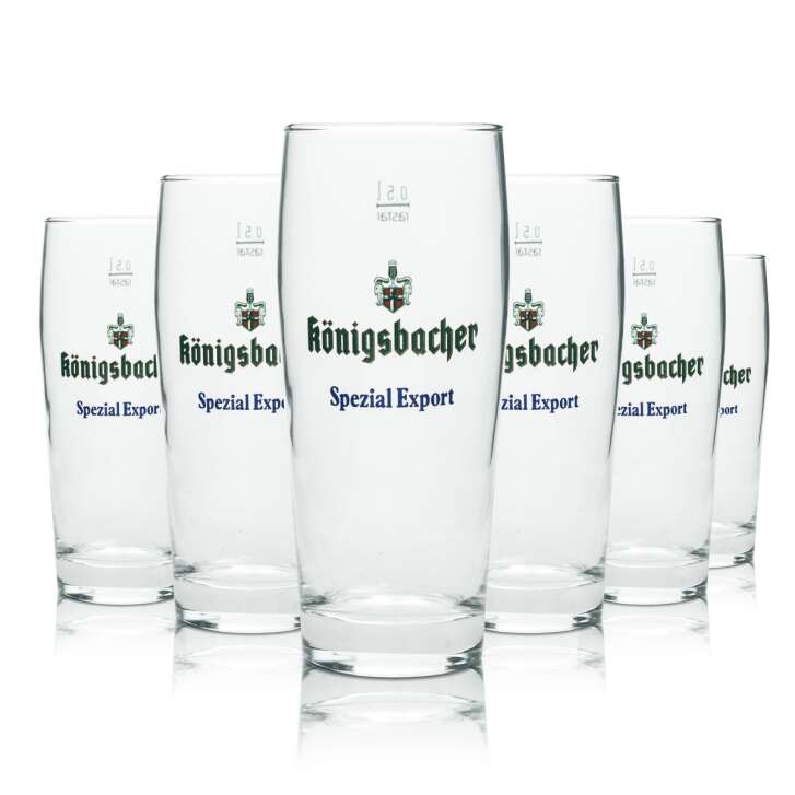 6x Königsbacher beer glass 0,5l mug special export Rastal Willi glasses brewer