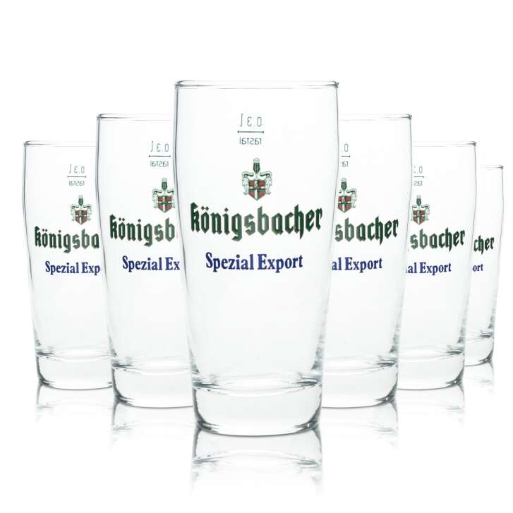 6x Königsbacher beer glass 0,3l Willi mug special export glasses brewery Beer