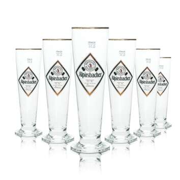 6x Alpirsbacher beer glass 0.3l goblet Siena Pils tulip...