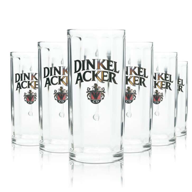 6x Dinkel Acker beer glass 0,4l mug CD Moldau Sahm Seidel Henkel glasses Pils