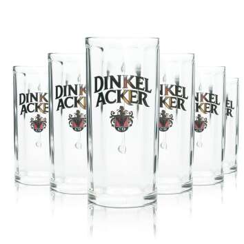 6x Dinkel Acker beer glass 0,4l mug CD Moldau Sahm Seidel...
