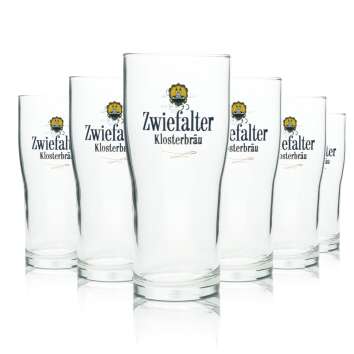 6x Zwiefalter beer glass 0,5l mug Brewhouse Sahm Willi...