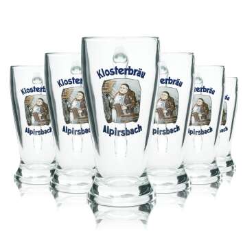 6x Alpirsbacher beer glass 0.5l wheat beer mug...