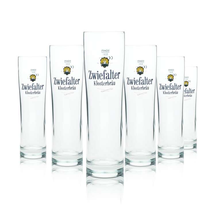 6x Zwiefalter beer glass 0,5l mug Klosterbräu Sinus Sahm Willi Tulpe glasses