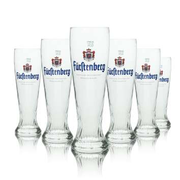 6x Fürstenberg beer glass 0.5l wheat beer glasses...