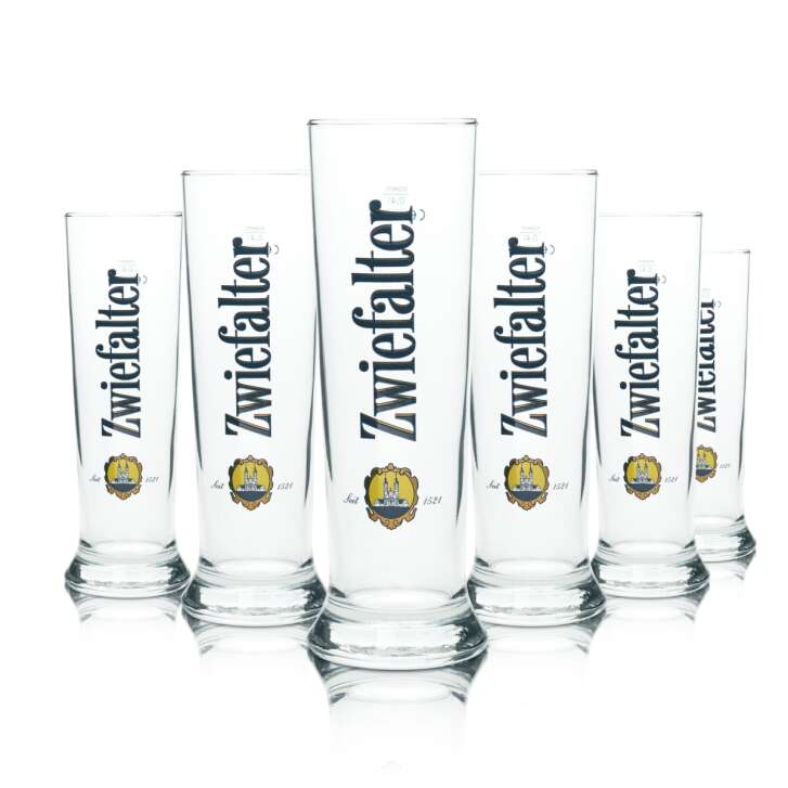 6x Zwiefalter beer glass 0,4l mug Vancouver Sahm Willi glasses Pils Klosterbier