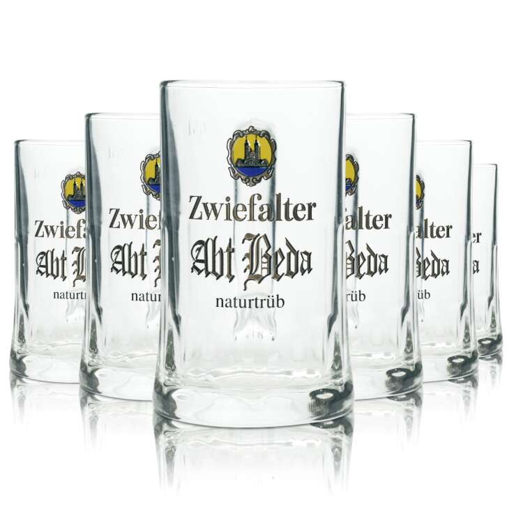 6x Zwiefalter beer glass 0.5l jug Abt Beda naturally cloudy Salzburg Sahm Seidel glasses