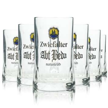 6x Zwiefalter beer glass 0.5l jug Abt Beda naturally...