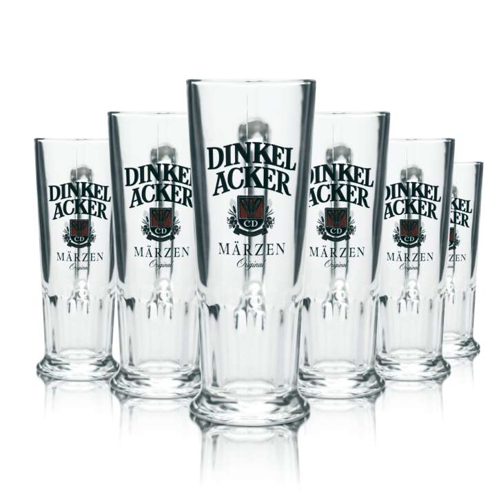 6x Dinkel Acker beer glass 0,25l mug Märzen Habsburg Sahm Seidel Henkel glasses