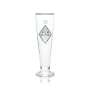 6x Alpirsbacher beer glass 0.25l goblet gold rim pilsner tulip glasses stemmed monastery