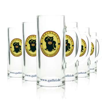 6x Gaffel beer glass 0,5l mug Rheinland permanent...