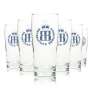 6x Bayreuth Beer Glass 0,4l Mug Sahm Willi Pils Glasses Light Export Beer