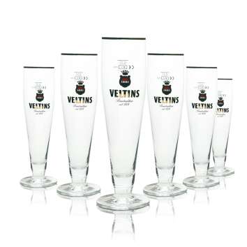 6x Veltins beer glass 0,3l goblet gold rim Ritzenhoff...