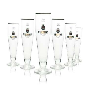 6x Veltins Beer Glass 0,25l Tulip Gold Rim Ritzenhoff...