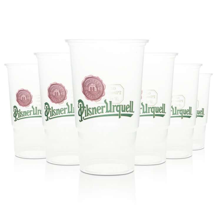50x Pilsner Urquell beer disposable cups 0.5l festival glasses made of plastic glass