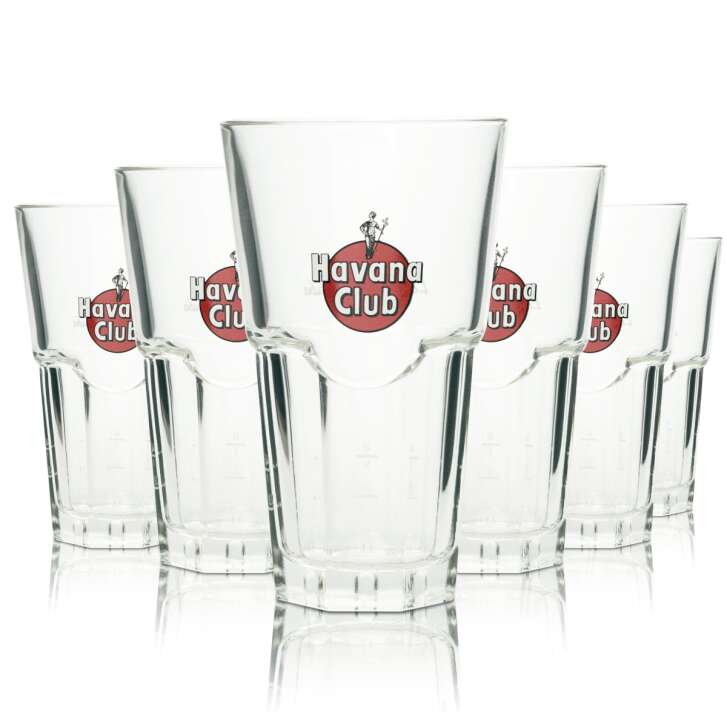 6x Havana Club Rum Glass 0,35l Longdrink Glasses Gastro Bar Cola Cuba Libre Lime
