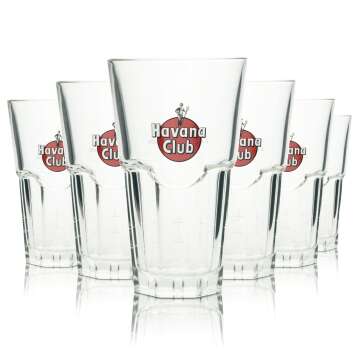6x Havana Club Rum Glass 0,35l Longdrink Glasses Gastro...