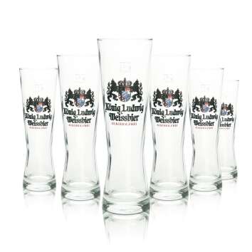 6x King Ludwig beer glass 0.5l wheat beer alcohol-free...