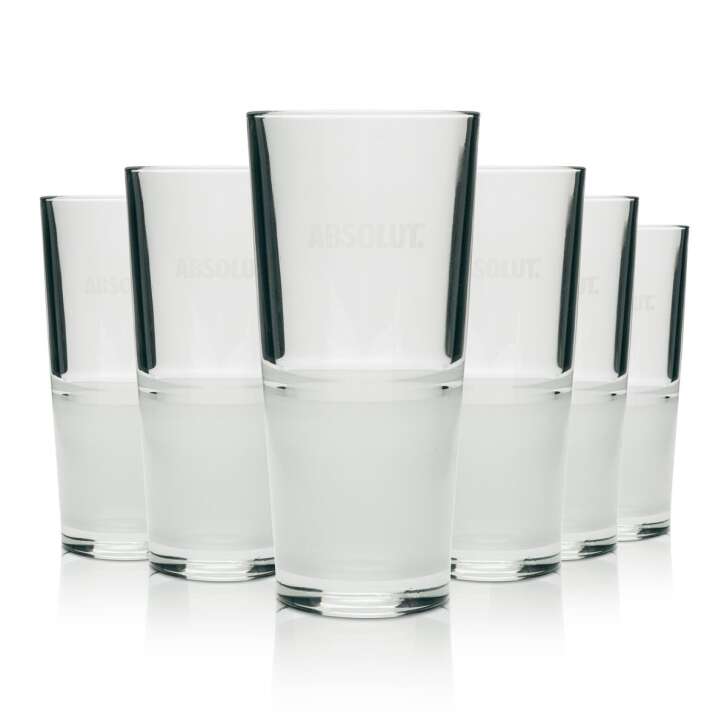 6x Absolut Glass 0,33l Frosted Vodka Longdrink Cocktail Glasses