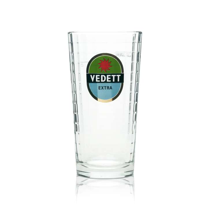 Vedett beer glass 0,25l mug "Extra" green relief glasses Beer Belgium HALF PINT