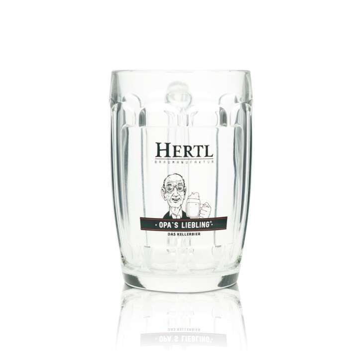 Hertl beer glass 0,5l mug Opas Liebling Kellerbier Seidel glasses handle mugs
