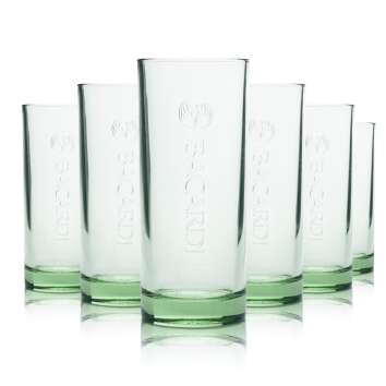 6x Bacardi glass 0.3l tumbler long drink cocktail contour...