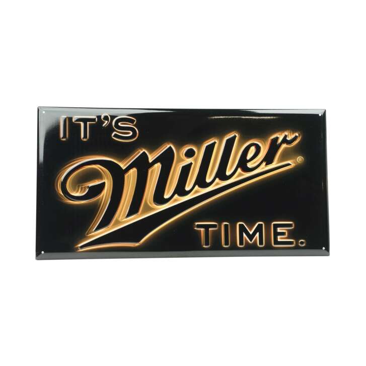 Miller beer tin sign 44x23cm "Its Miller Time" wall advertising board nostalgia