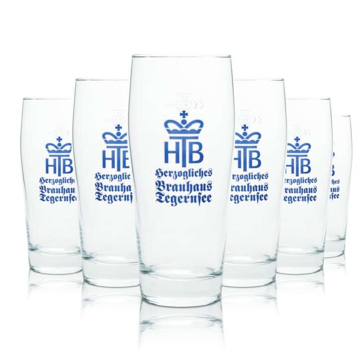 6x Tegernsee Beer Glass 0,5l Willi Becher F. Herb Helles Glasses Willy Brewery