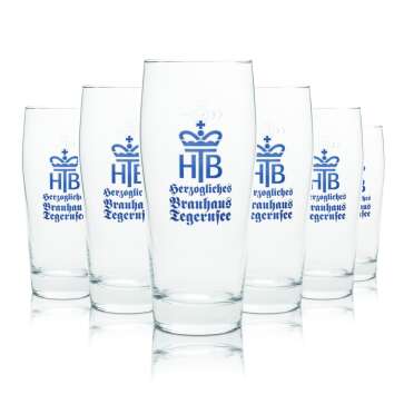 6x Tegernsee Beer Glass 0,5l Willi Becher F. Herb Helles...