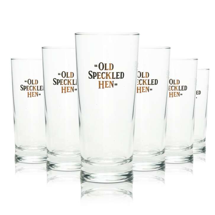 6x Old Speckled Hen Senator Beer Glass 0,3l Mug 1/2 Pint Beer Glasses UK England