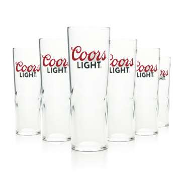 6x Coors Light Beer Glass 0,3l 1/2 Pint Mug Beer Glasses...