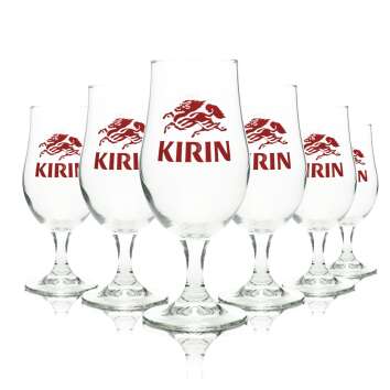 6x Kirin Ichiban Beer Glass 0,3l Tulip Japanese Beer...