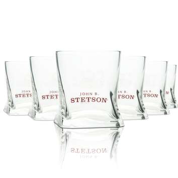 6x John B Stetson Whiskey Glass 0,35l Tumbler Glasses...