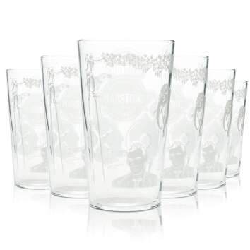 6x Marstons Beer Glass 0,5l Mug Pint Engraving Glasses...