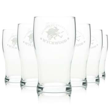 6x Wychwood Beer Glass 0,3l Mug 1/2 Pint Craftbeer...