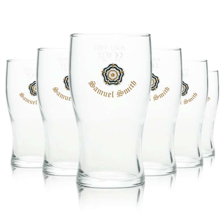 6x Samuel Smith Beer Glass 0,3l Mug 1/2 Pint Craftbeer ARC England Willi Cup
