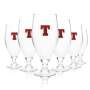 6x Tennents Beer Glass 0.5l Goblet Authentic Export Glasgow Glasses Pint Beer Craft