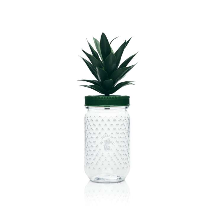 Malibu liqueur glass 0,4l plastic pineapple glasses with lid palm tree cup reusable