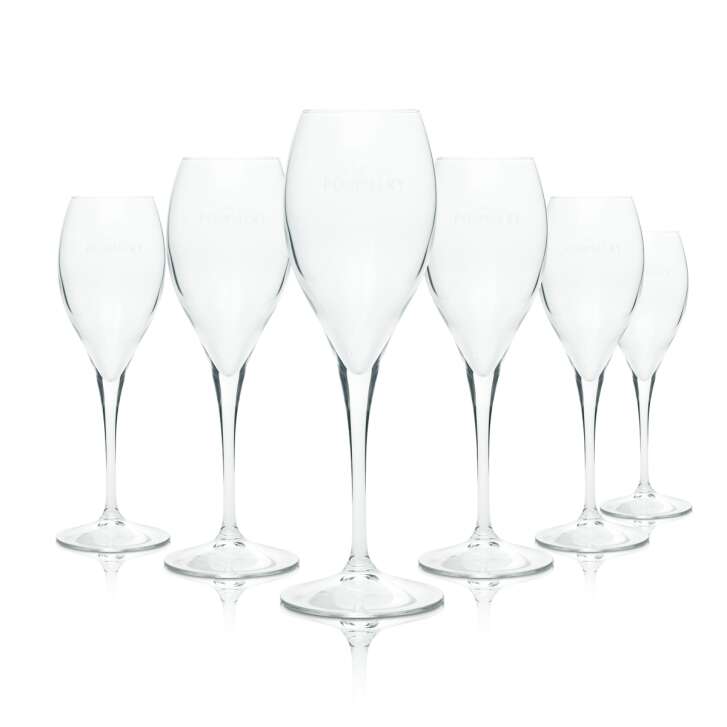 6x Pommery Champagne Glass 0.1l Flute Champagne Glasses Prosecco Flute Stemmed Glass Bar