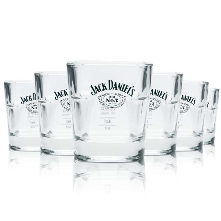 6x Jack Daniels Whiskey Glass 0.2l Tumbler Glasses Old No. 7 Longdrink Gastro Bar