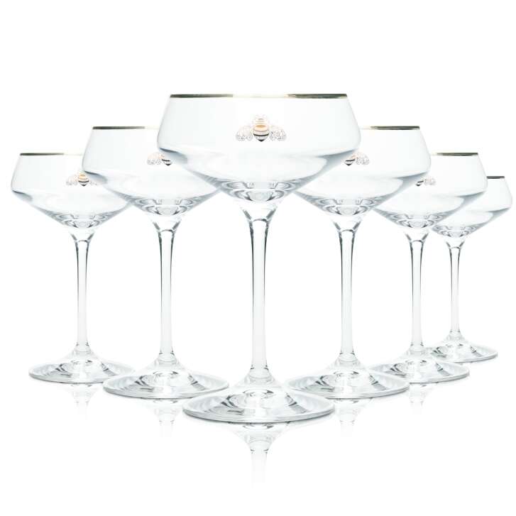 6x Patron Tequila Glass 0,33l Margarita Gold Rim Cocktail Bowls Glasses Champus